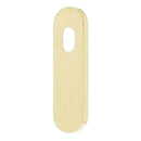Lockwood 2800 Round End Plate with Cylinder Hole Satin Brass Unlacquered 2800SBU - primehardware