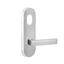 Lockwood 2801 Round End Plate with Cylinder Hole & 101 Lever Satin Chrome 2801/101SC - primehardware