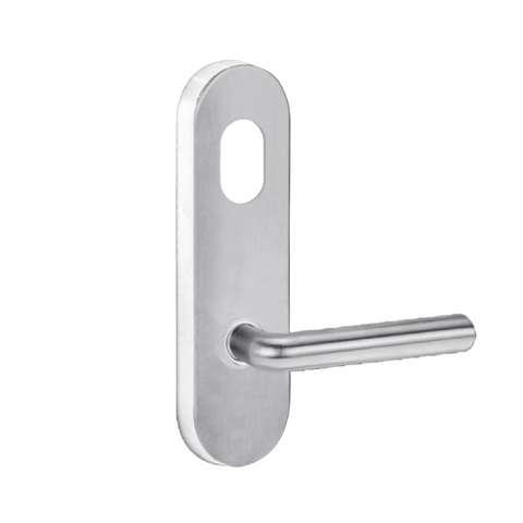 Lockwood 2801 Round End Plate with Cylinder Hole & 104 Lever Satin Chrome 2801/104SC - primehardware