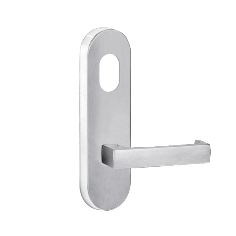 Lockwood 2801 Round End Plate with Cylinder Hole & 112 Lever Satin Chrome 2801/112SC - primehardware