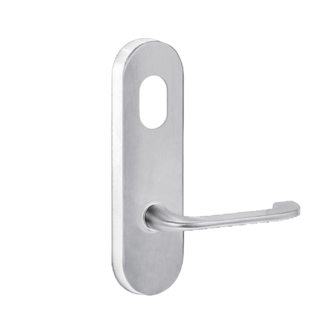 Lockwood 2801 Round End Plate with Cylinder Hole & 115 Lever Satin Chrome 2801/115SC - primehardware