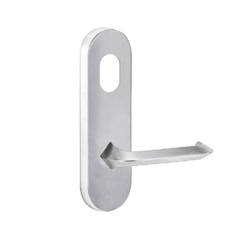 Lockwood 2801 Round End Plate with Cylinder Hole & 116 Lever Satin Chrome 2801/116SC - primehardware