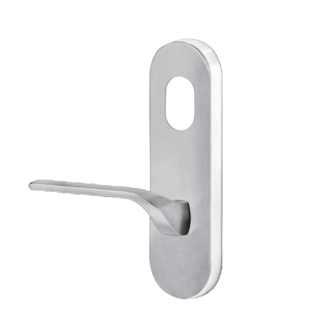 Lockwood 2801 Round End Plate with Cylinder Hole & 122 Right Hand Lever Satin Chrome 2801/122RSC - primehardware