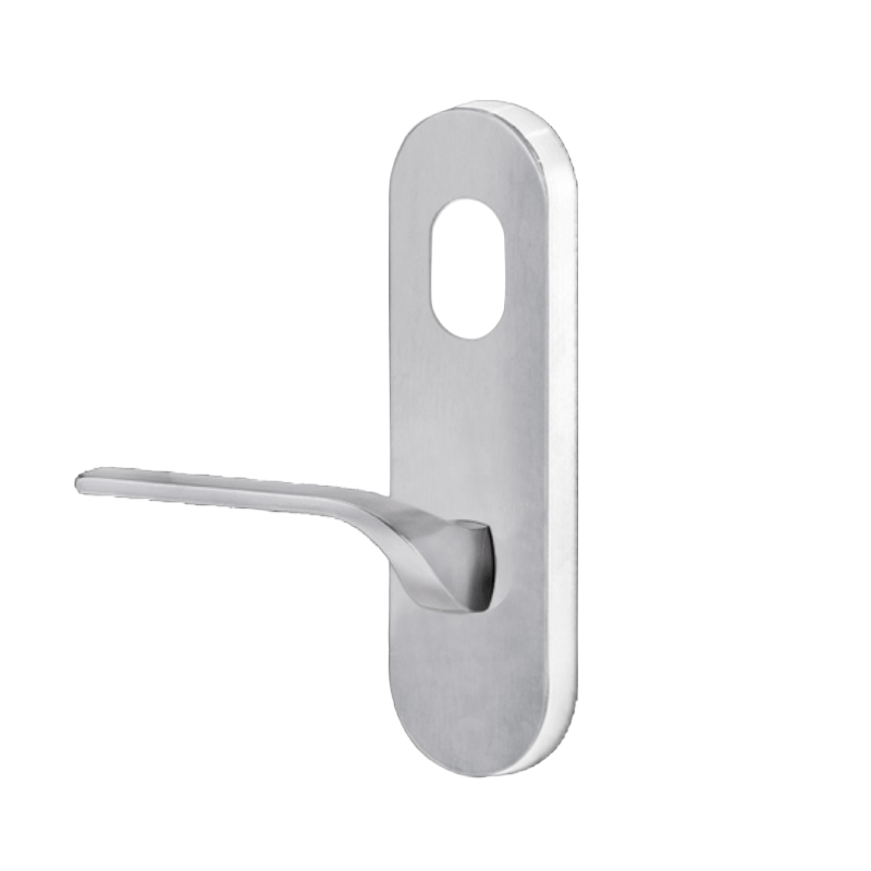 Lockwood 2801 Round End Plate with Cylinder Hole & 122 Right Hand Lever Satin Chrome 2801/122RSC