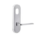 Lockwood 2801 Round End Plate with Cylinder Hole & 123 Lever Satin Chrome 2801/123SC - primehardware