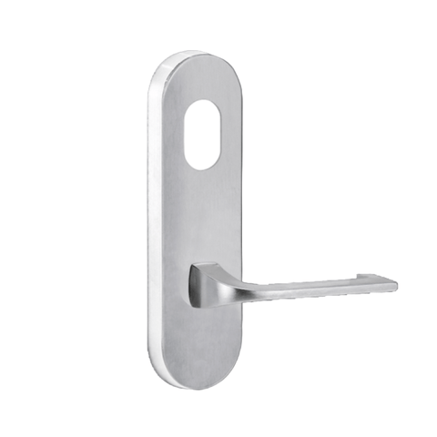 Lockwood 2801 Round End Plate with Cylinder Hole & 124 Lever Satin Chrome 2801/124SC - primehardware