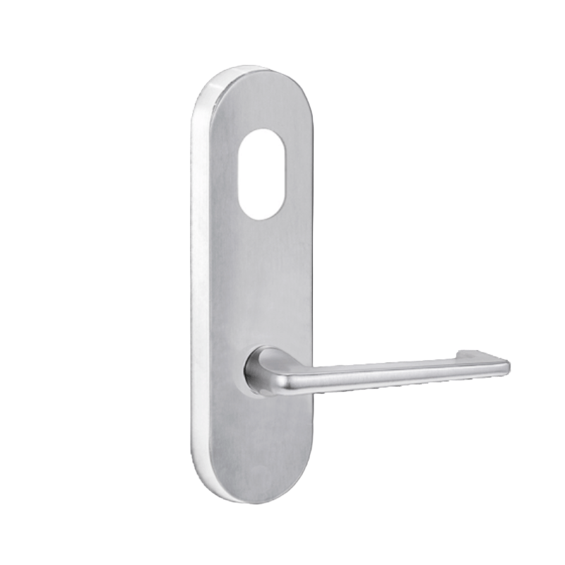 Lockwood 2801 Round End Plate with Cylinder Hole & 132 Lever Satin Chrome 2801/132SC - primehardware