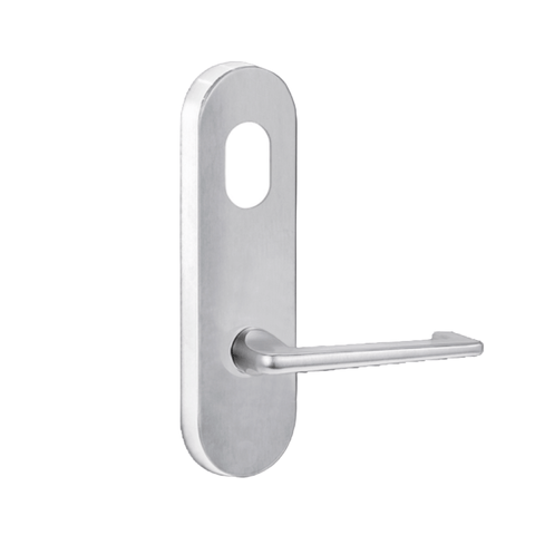 Lockwood 2801 Round End Plate with Cylinder Hole & 132 Lever Satin Chrome 2801/132SC - primehardware