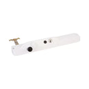 White door handle assembly on a white background