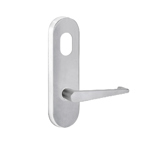 Lockwood 2801 Round End Plate with Cylinder Hole & 133 Lever Satin Chrome 2801/133SC - primehardware