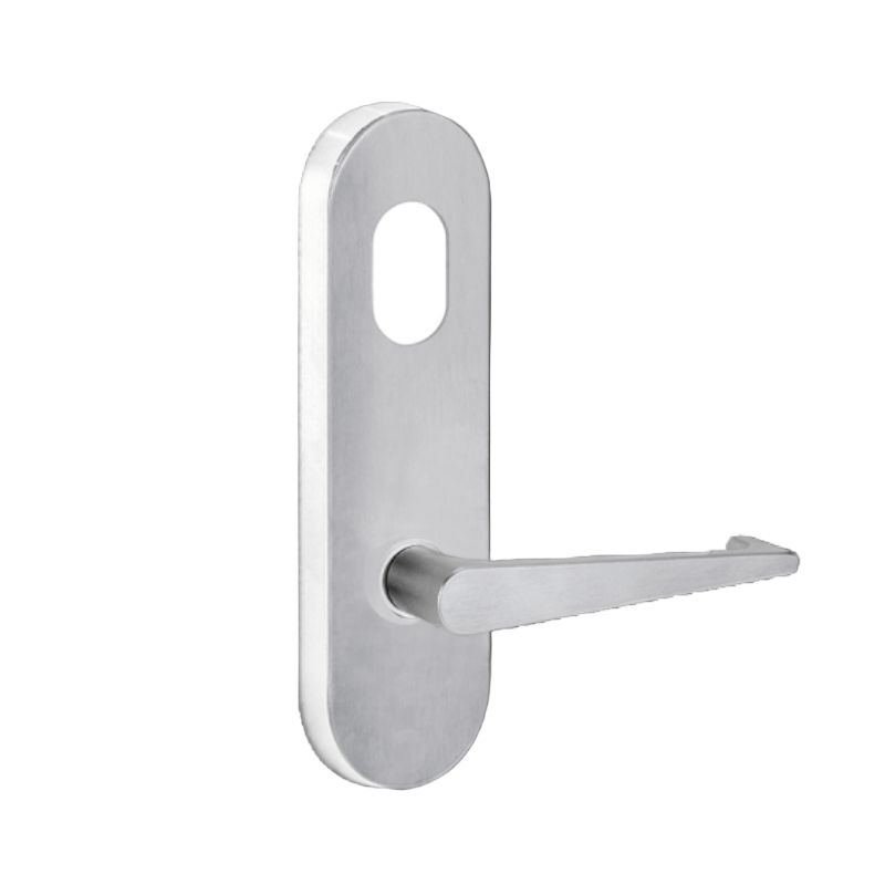 Lockwood 2801 Round End Plate with Cylinder Hole & 133 Lever Satin Chrome 2801/133SC