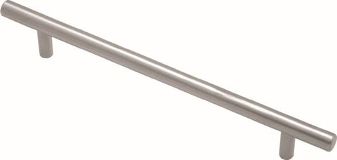 Superior Brass Kitchen Handle Satin S/Steel 12mm diam. Round 250mm - primehardware