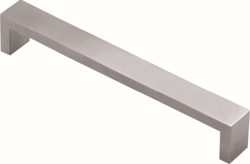 Superior Brass Kitchen Handle Satin S/Steel 10x20mm Square 308mm - primehardware