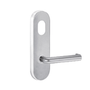 Lockwood 2801 Round End Plate with Cylinder Hole & 144 Lever Satin Chrome 2801/144SC - primehardware