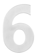 White plastic number '6' on a white background