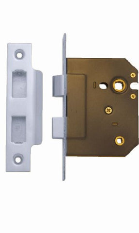 Austyle Bathroom Mortise Lock Satin Chrome 60mm 49022 - primehardware