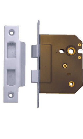 Austyle Bathroom Mortise Lock Satin Chrome 45mm 49062 - primehardware