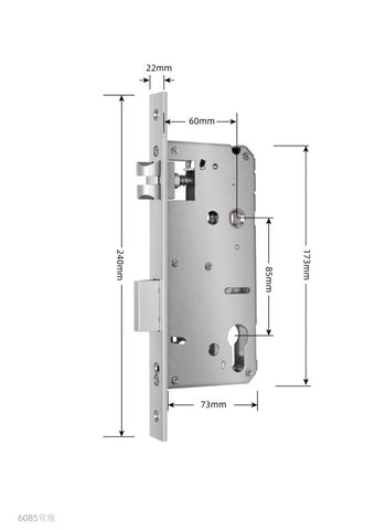 Austyle Entrance Lock 60x85mm (Digital Lever 59400/05) 240x22mm - primehardware