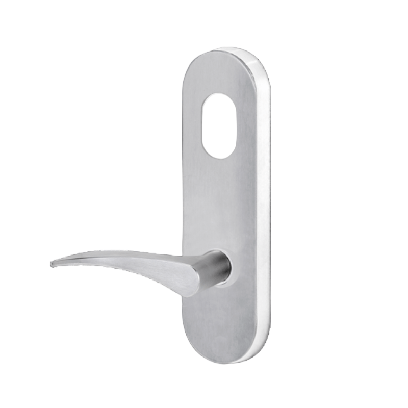 Lockwood 2801 Round End Plate with Cylinder Hole & 153 Right Hand Lever Satin Chrome 2801/153RSC