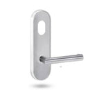 Lockwood 2801 Round End Plate with Cylinder Hole & 155 Lever Polyester Powdercoat 2801/155PC - primehardware