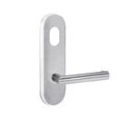 Lockwood 2801 Round End Plate with Cylinder Hole & 155 Lever Satin Chrome 2801/155SC - primehardware