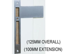 AUSTYLE Extended Striker Plate Stainless Steel Satin Chrome 125mm 49841