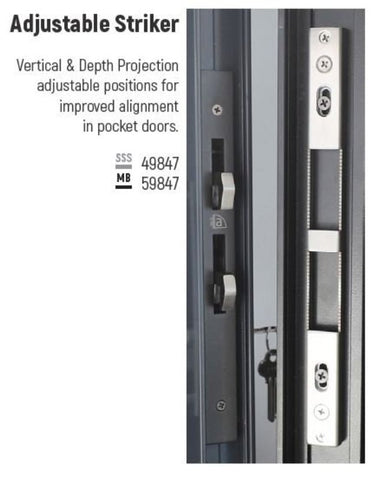 Adjustable Striker Plate For Sliding Door Lock (x9285/49425) 49847 - primehardware