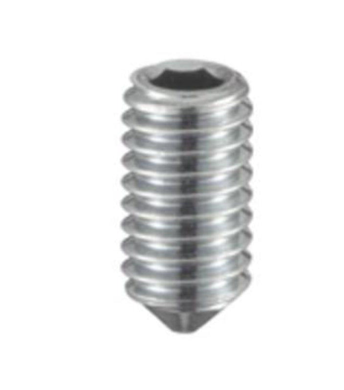 Metal screw on a white background