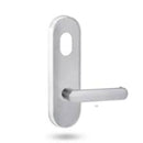 Lockwood 2801 Extended Round End Plate with Cylinder Hole & 166 Lever Satin Brass Unlacquered 2801/166SBU - primehardware