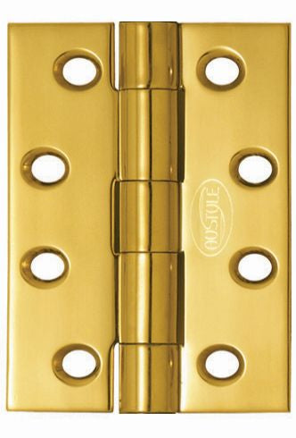 Superior Brass Butt Hinge Fixed Pin inc screws PB 100x60mm
