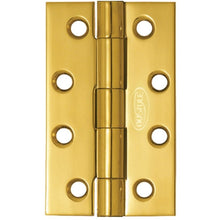Superior Brass Butt Hinge Fixed Pin with Screws Polished Brass 100x100mm (Pair)