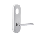 Lockwood 2801 Round End Plate with Cylinder Hole & 178 Lever Satin Chrome 2801/178SC - primehardware