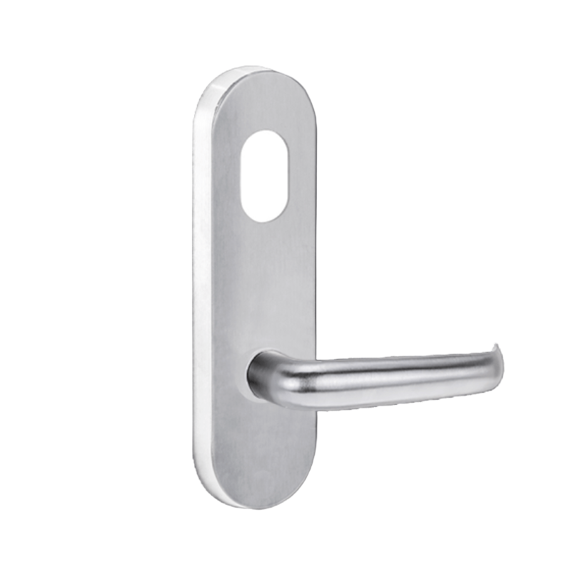 Lockwood 2801 Round End Plate with Cylinder Hole & 180 Lever Satin Chrome 2801/180SC