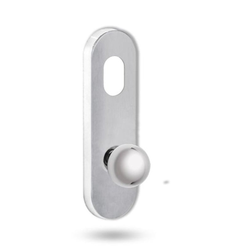 Lockwood 2801 Round End Plate with Cylinder Hole & 20 Knob Satin Chrome 2801/20SC - primehardware