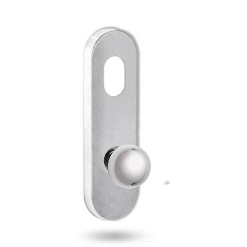 Lockwood 2801 Round End Plate with Cylinder Hole & 20 Knob Satin Chrome 2801/20SC - primehardware