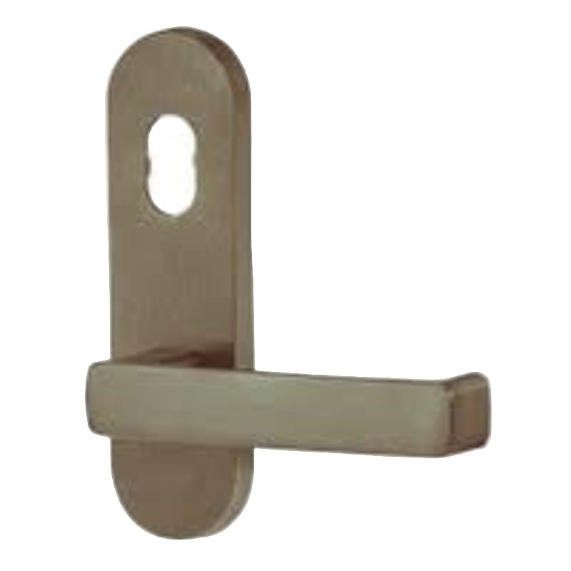 Lockwood 2801 Round End Plate with Cylinder Hole & 47 Lever Left Hand Arch Bronze Unlacquered 2801/47LAU - primehardware