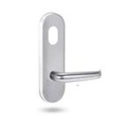 Lockwood 2801 Round End Plate with Cylinder Hole & 47 Lever Right Hand Satin Chrome 2801/47RSC - primehardware