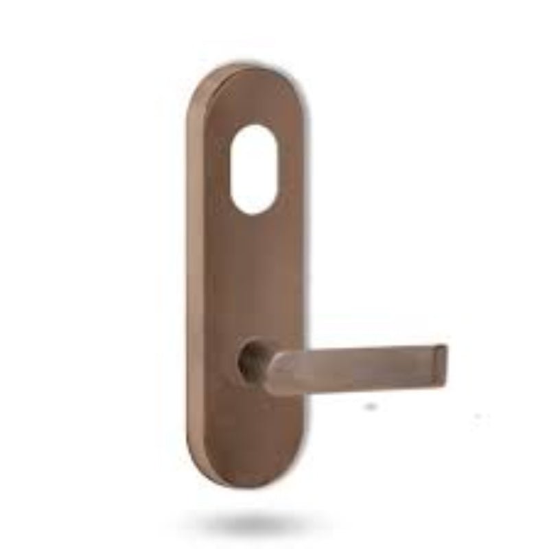 Lockwood 2801 Round End Plate with Cylinder Hole & 59 Lever Raw Brass 2801/59BR - primehardware