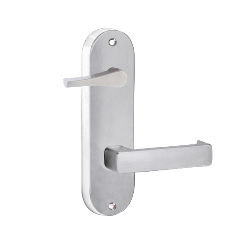 Lockwood 2939 Round End Plate With Disabled Turn & 76 Lever Satin Chrome 2939/76SC - primehardware