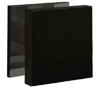 Two black binders on a white background