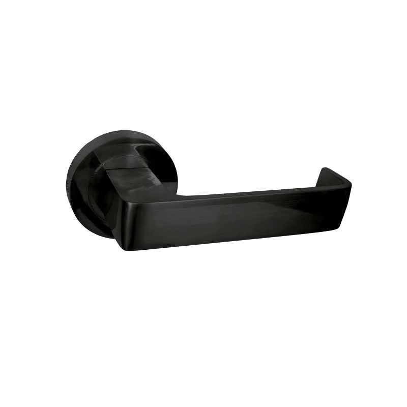 Black door handle on a white background
