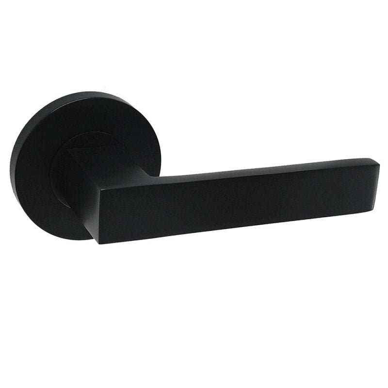 Austyle Builders Choice Lever 63mm Rnd Rose Black 63mm - primehardware