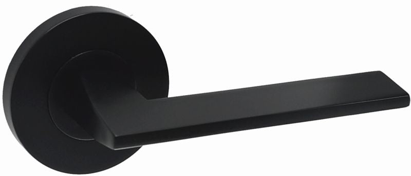 Austyle Builders Choice Lever 63mm Rnd Rose Black 63mm - primehardware