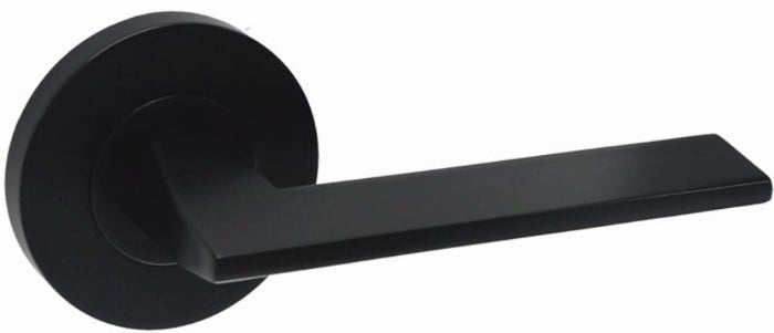 Black lever handle on a white background