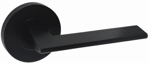 Black lever handle on a white background