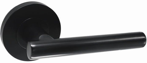 Austyle Builders Choice Lever Satin Brass & Matt Black 63mm All In One Passage/Privacy Lever Set - primehardware