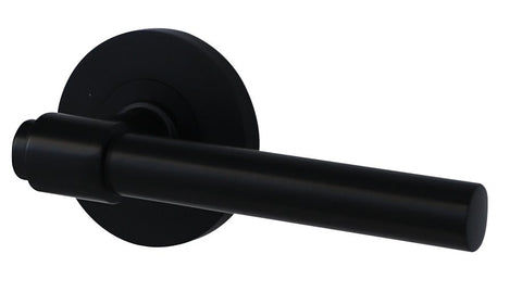 Austyle Builders Choice Lever 63mm Round Rose Black & Satin brass 63mm All In One Passage/Privacy Lever Set - primehardware