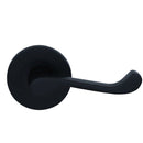 Black door handle on a white background