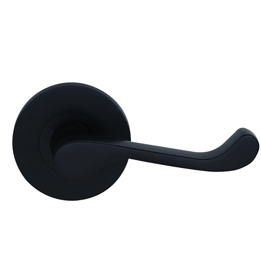 Builders Choice 63mm All-In-One Passage & Privacy Lever Set on Round Rose | Matt Black - primehardware
