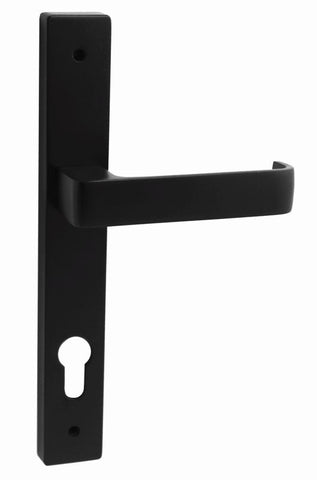 Builders Choice Long Plate Passage Set (CC 85mm) DDA Lever Black 225x32mm ONLY LEVER SET - primehardware